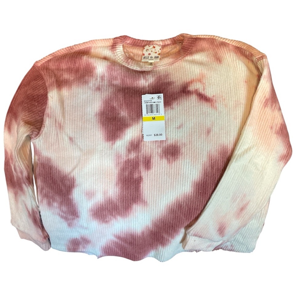 Belle du Jour Rose & Cameo Peach Tie-Dye Long Sleeve Top
